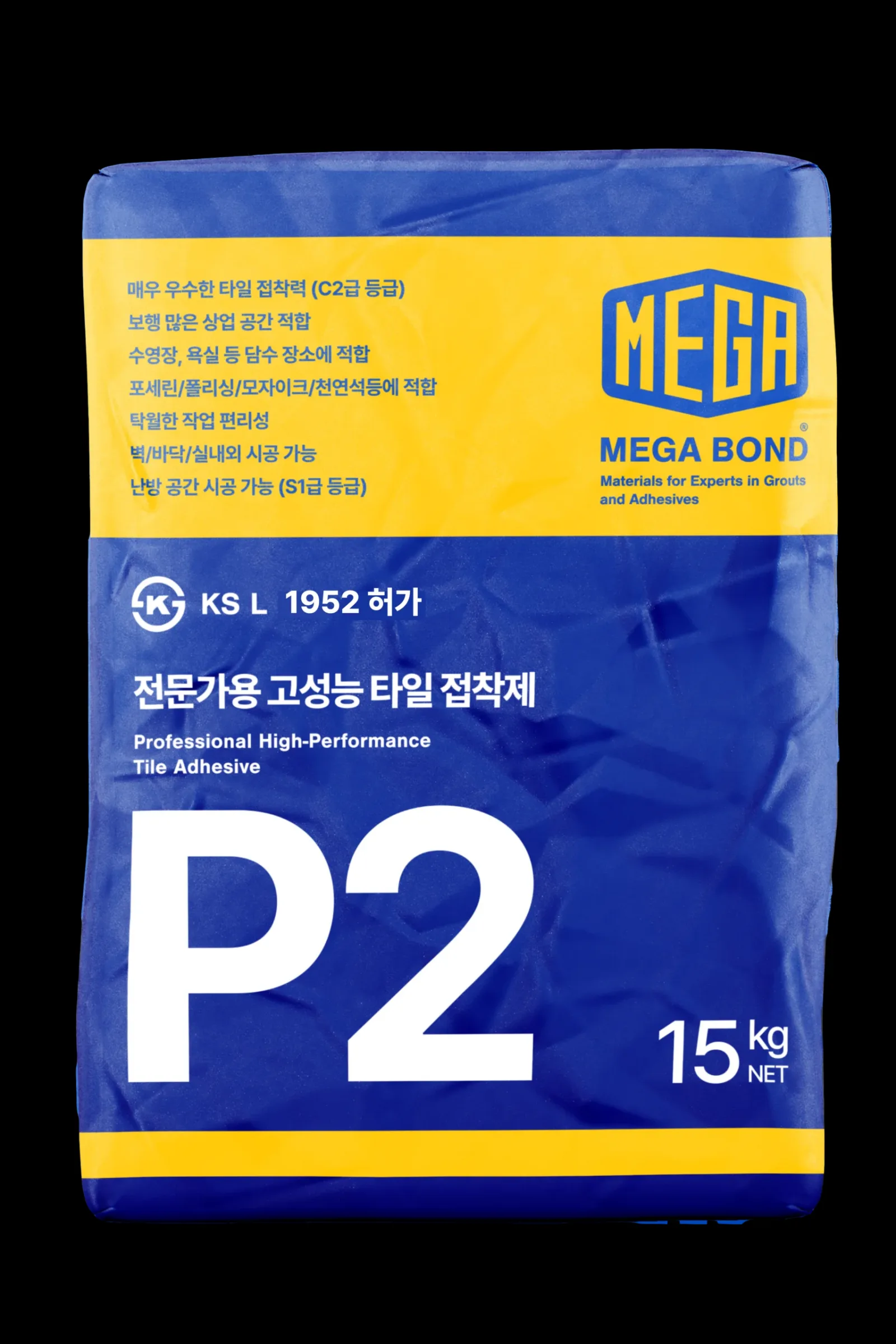 고성능 타일압착시멘트 제품 포장 사진