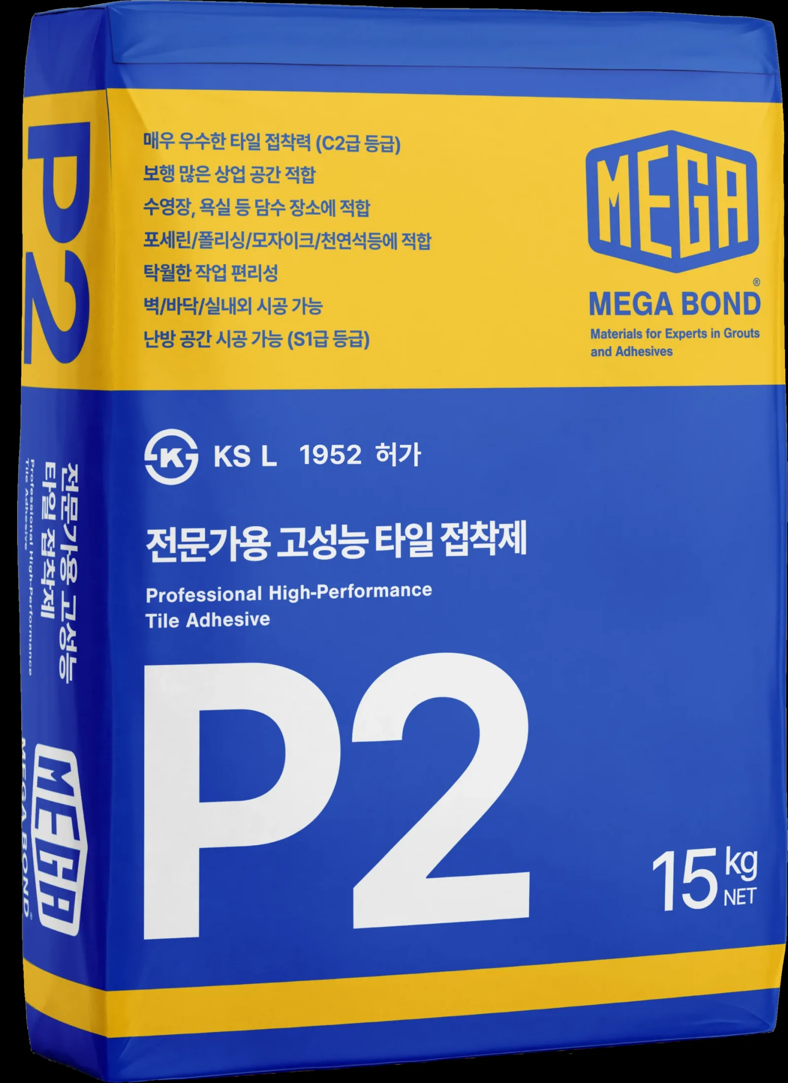 고성능 타일압착시멘트 제품 포장 사진